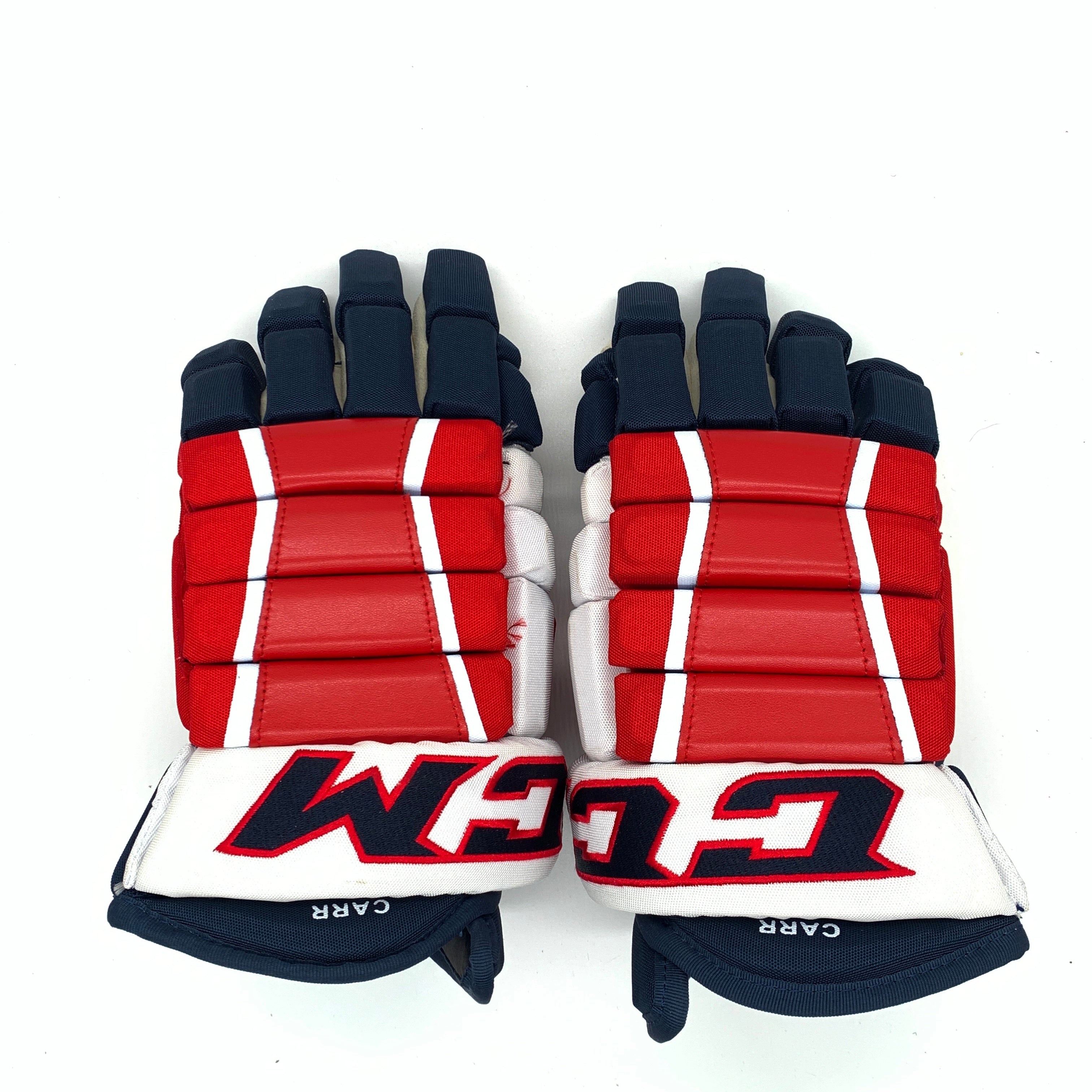 CCM HG97 - Gants d'occasion NHL Pro Stock - Capitals de Washington - Daniel Carr (bleu marine/rouge/blanc)